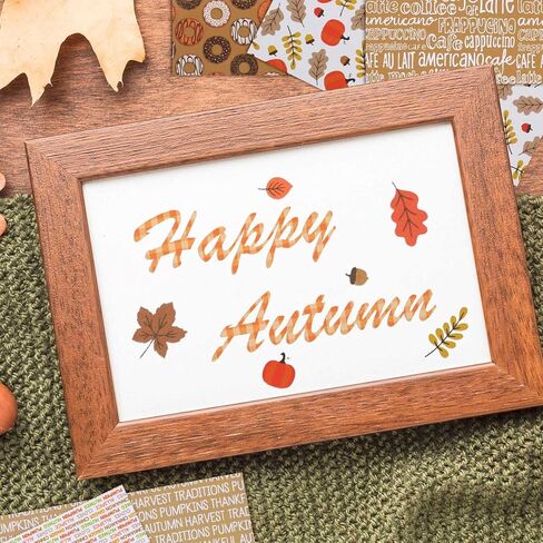 PUIKSXER الخريف ورق القصاصات 6 × 6 ''، 24 ورقة عيد الشكر نمط ورقة حزمة من جانب واحد اليقطين القيقب يترك ورقة الحرف الزخرفية لصنع بطاقة غير المرغوب فيه مجلة ديكور الحزب in Kuwait