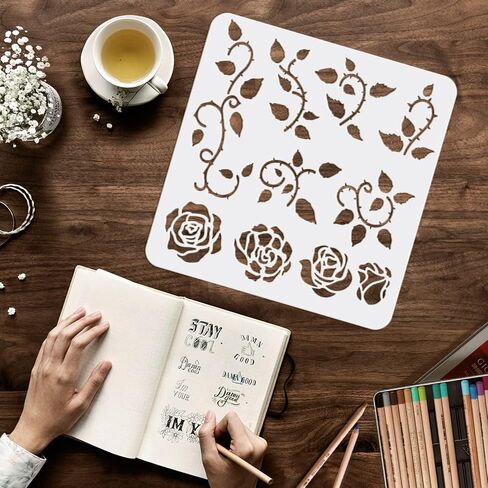 FINGERINSPIRE Moon Stencils 11.7x8.3 بوصة استنسل رسم نجمة القمر الفضائية البلاستيكية استنسل كوكب الرمال كومة UFO استنسل قابل لإعادة الاستخدام للرسم على الخشب والأرضيات والجدار والبلاط in Kuwait