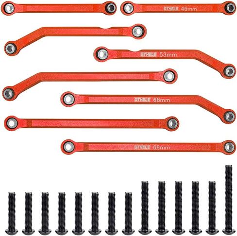 مجموعة وصلات ألومنيوم عالية التخليص من GTHELE لسيارة Traxxas 1/18 TRX4M ترقية أجزاء سيارة زاحفة RC (أحمر) in Kuwait