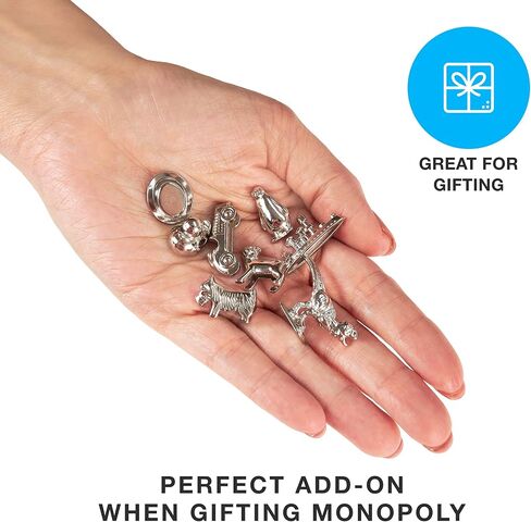 8-Pack Replacement Pawns Compatible with Monopoly - T-Rex, Terrier, Race Car, Top Hat, Battleship, Cat, Duck, Penguin - New Edition Metal Classic Board Game Tokens - Replace Lost or Broken Pieces in Saudi Arabia