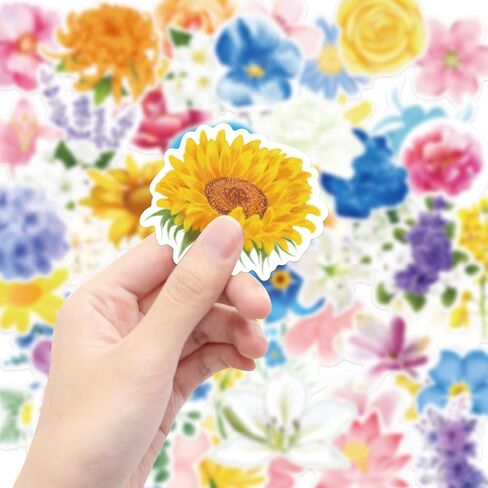 ملصقات الزهور ملصقات الأزهار للماء لمخطط سجل القصاصات 100 قطعة in Kuwait