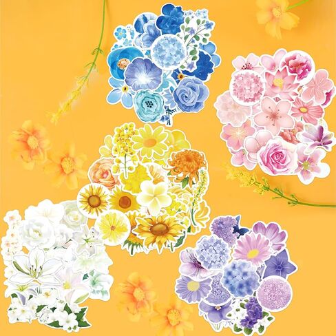 ملصقات الزهور ملصقات الأزهار للماء لمخطط سجل القصاصات 100 قطعة in Kuwait