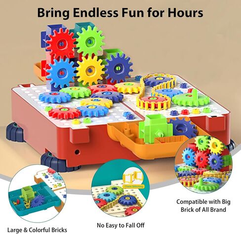 مكعبات بناء Aigitoy للأطفال الصغار 1-3، طاولة مكعبات البناء، تفكيك ألعاب السيارات مع التخزين، كتل بناء التعلم الحسي لمرحلة ما قبل المدرسة ألعاب التوحد مونتيسوري للأطفال الصغار الذين تتراوح أعمارهم بين 3-5 سنوات in Kuwait