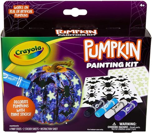 Crayola Galaxy No Carve Pumpkin Decorating Kit, Less Mess Kids Paint Set, Glow in The Dark Stickers in Saudi Arabia