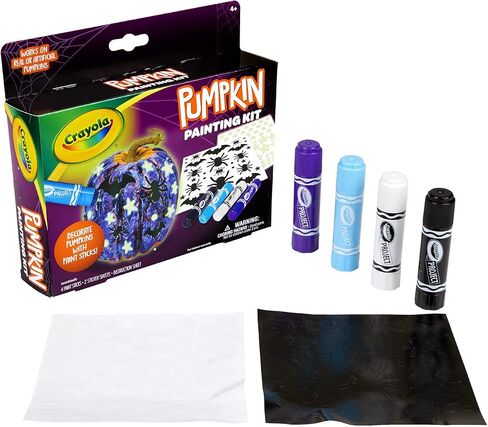 Crayola Galaxy No Carve Pumpkin Decorating Kit, Less Mess Kids Paint Set, Glow in The Dark Stickers in Saudi Arabia