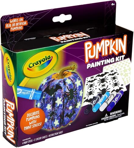 Crayola Galaxy No Carve Pumpkin Decorating Kit, Less Mess Kids Paint Set, Glow in The Dark Stickers in Saudi Arabia