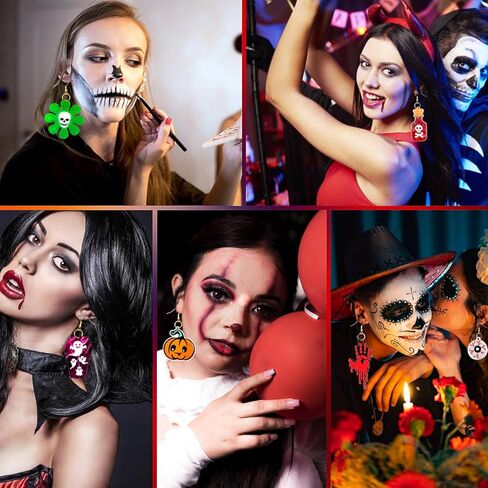 ريفاندا 82 قطعة من قوالب راتنج الهالوين مع فتحة، 10 ازواج من قوالب الايبوكسي السيليكون للهالوين مع 40 خطاف اقراط هالوين اليقطين الخفافيش العنكبوت سلسلة المفاتيح قالب الراتنج in Kuwait