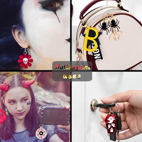 ريفاندا 82 قطعة من قوالب راتنج الهالوين مع فتحة، 10 ازواج من قوالب الايبوكسي السيليكون للهالوين مع 40 خطاف اقراط هالوين اليقطين الخفافيش العنكبوت سلسلة المفاتيح قالب الراتنج in Kuwait