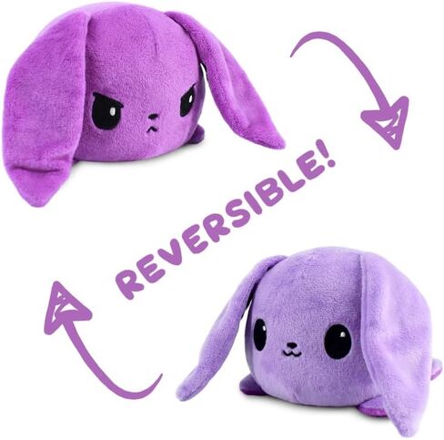 TeeTurtle - The Original Reversible Bunny Plushie - White + Gray - Cute Sensory Fidget Stuffed Animals That Show Your Mood in Saudi Arabia