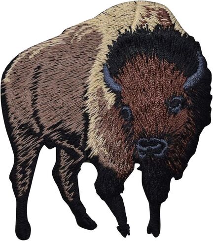 Brown Buffalo American Bison Embroidered Iron on Patch in Saudi Arabia