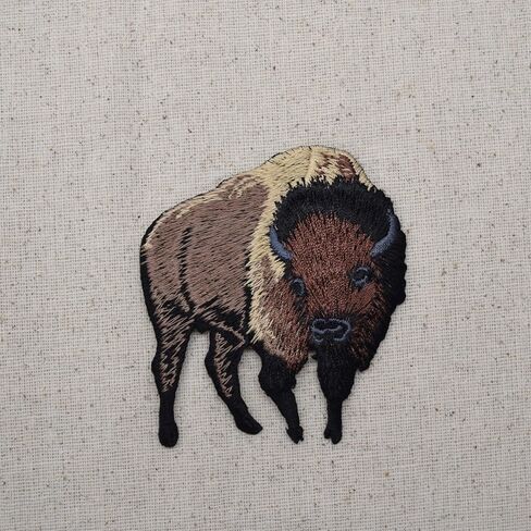 Brown Buffalo American Bison Embroidered Iron on Patch in Saudi Arabia