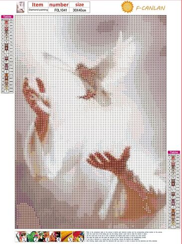 F-CANLAN Round Full Drill Diamond Painting Kit, 5D Jesus Dove Diamond Painting with Gem God Dove Diamond Dots Arts Crafts Set Adult Beginner Jesus Rhinestone Diamond Art Room Decor (12X16 inches) in Saudi Arabia