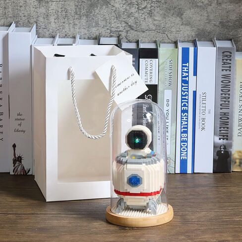 littco اللبنات الصغيرة نموذج رائد الفضاء مع ألعاب البناء كتل صغيرة DIY الطوب لعب مجموعات بناء للبالغين أو المراهقين الهدايا، وشملت قبة مقاومة للغبار (مع أضواء + سفينة الفضاء) in Kuwait