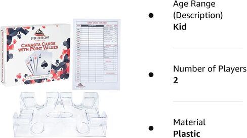 Ever Crescent Supplies Canasta Cards with Point Values, Tray and Score Pads Set. Includes 2 Deck of Cards, Revolving Holder, and 50 Scoring Sheets. in Saudi Arabia