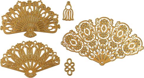 انا جريفين قوالب تقطيع ونقش على شكل مروحة فرنسية - قوالب معدنية مقطوعة ومنبثقة لتزيين البطاقات والحرف الورقية والمشاريع الورقية - قصاصات قصاصات مع ورقة افكار ومجموعة قوالب من 5 قطع in Kuwait