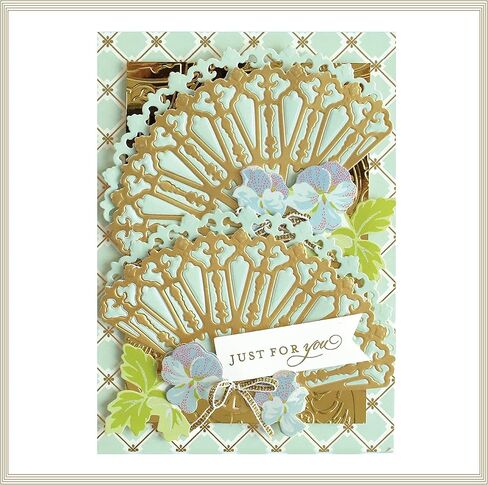 انا جريفين قوالب تقطيع ونقش على شكل مروحة فرنسية - قوالب معدنية مقطوعة ومنبثقة لتزيين البطاقات والحرف الورقية والمشاريع الورقية - قصاصات قصاصات مع ورقة افكار ومجموعة قوالب من 5 قطع in Kuwait