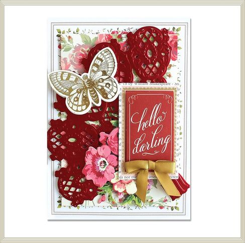 انا جريفين قوالب تقطيع ونقش على شكل مروحة فرنسية - قوالب معدنية مقطوعة ومنبثقة لتزيين البطاقات والحرف الورقية والمشاريع الورقية - قصاصات قصاصات مع ورقة افكار ومجموعة قوالب من 5 قطع in Kuwait