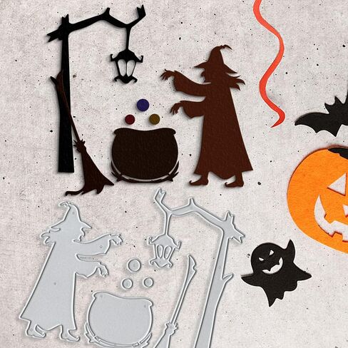 Halloween House Ghost Bats Metal Cutting Dies for Card Making and Photo Album Decorations, Halloween Spider Hat Pumpkin Embossing Die Cuts Stencils for DIY Scrapbooking Craft in Saudi Arabia