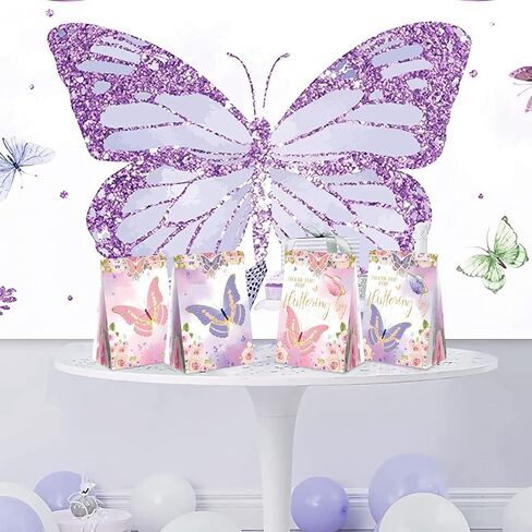 24 قطعة من اكياس الهدايا على شكل فراشة لمستلزمات حفلات اعياد الميلاد والحلوى، اكياس فراشة لتزيين حفلات اعياد الميلاد وهدايا الحفلات بطابع الفراشات in Kuwait