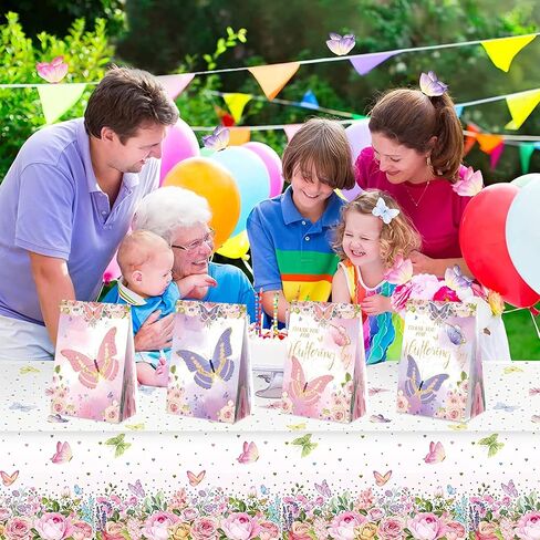 24 قطعة من اكياس الهدايا على شكل فراشة لمستلزمات حفلات اعياد الميلاد والحلوى، اكياس فراشة لتزيين حفلات اعياد الميلاد وهدايا الحفلات بطابع الفراشات in Kuwait
