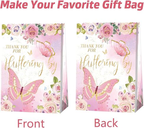 24 قطعة من اكياس الهدايا على شكل فراشة لمستلزمات حفلات اعياد الميلاد والحلوى، اكياس فراشة لتزيين حفلات اعياد الميلاد وهدايا الحفلات بطابع الفراشات in Kuwait