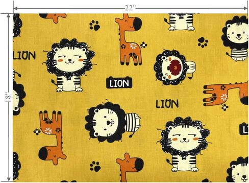 حزم قماش بتصميم اسد فات ارباع للخياطة للاطفال الرضع والاولاد، قماش بنمط حيوانات لطيفة للاطفال مقاس 18 انش × 22 انش (6 قطع) اس زد ار يو اي زد اف زد in Kuwait