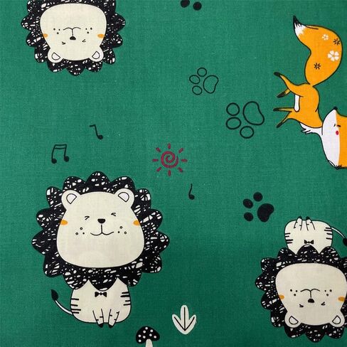 حزم قماش بتصميم اسد فات ارباع للخياطة للاطفال الرضع والاولاد، قماش بنمط حيوانات لطيفة للاطفال مقاس 18 انش × 22 انش (6 قطع) اس زد ار يو اي زد اف زد in Kuwait