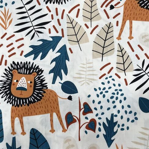 حزم قماش بتصميم اسد فات ارباع للخياطة للاطفال الرضع والاولاد، قماش بنمط حيوانات لطيفة للاطفال مقاس 18 انش × 22 انش (6 قطع) اس زد ار يو اي زد اف زد in Kuwait