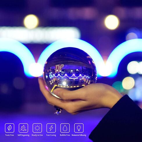 UV Resin - 100g Upgrade Hard Type Glue Transparent Ultraviolet Curing Resin for Jewelry Craft Decoration Making - Crystal Clear Solar Cure Sunlight Activated Resin for Resin Mold, Casting and Coating in Kuwait