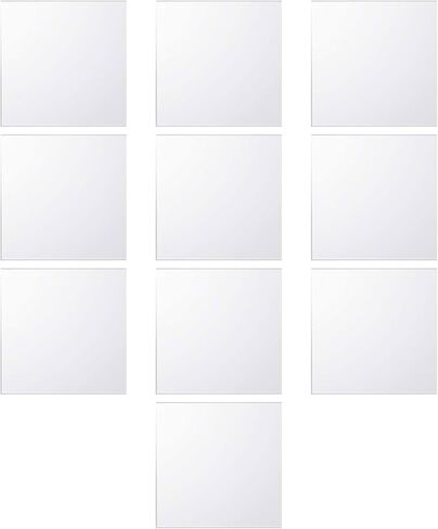 ZWIN 10PCS Square Mirror Tiles, 6x6 inches Acrylic Small Tiny Mirror Self Adhesive, Flexible Mirror Sheets Self Adhesive for DIY Crafts Art Projects Supplies Home Decoration in Kuwait