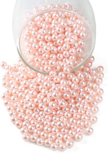 YouLuo 200Pcs Glass Pearl Beads Assorted Colors Loose Spacer Round Czech Tiny Satin Luster Handcrafted Beading Assortments for DIY Necklaces Bracelets Beads for Jewelry Making (Royal Blue, 6mm) in Saudi Arabia