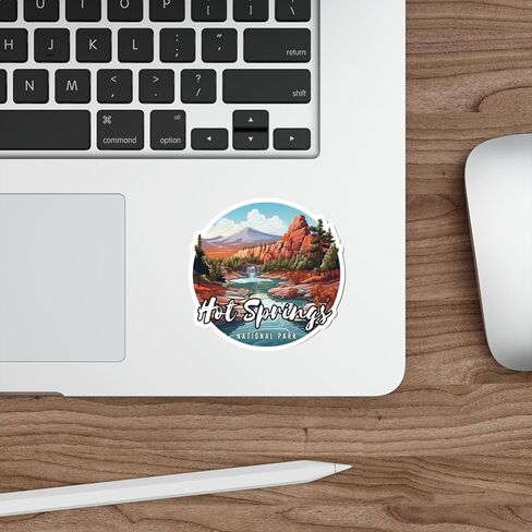 Hot Springs National Park Sticker Vinyl Decal for Water Bottle Laptop Notebook Tumbler Skateboard Computer Phone Size - 4"×4" Funny Gift Graphic Decorative Wall in Saudi Arabia