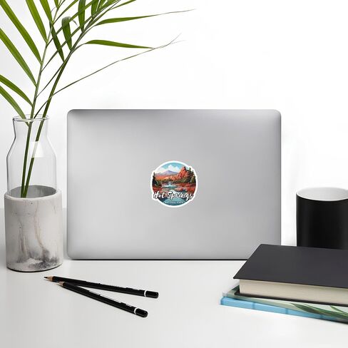 Hot Springs National Park Sticker Vinyl Decal for Water Bottle Laptop Notebook Tumbler Skateboard Computer Phone Size - 4"×4" Funny Gift Graphic Decorative Wall in Saudi Arabia