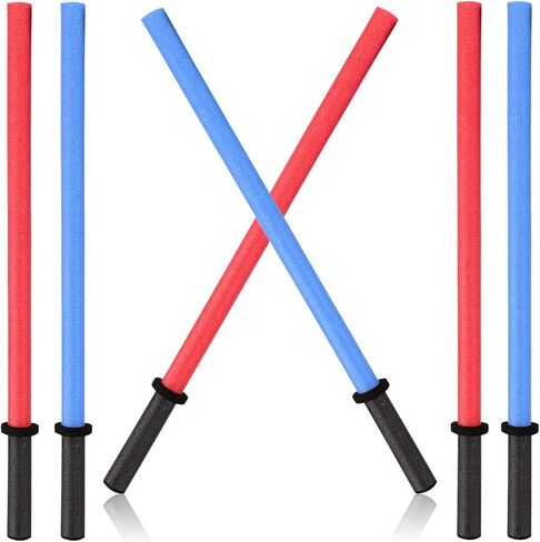 6 PCS Pool Noodles Foam Light Saber Toy Swords - Kids Bulk Party Favors - Ideal for Pools, Backyard, Summer Outdoors Play (29-Inches) in Saudi Arabia
