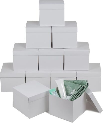 WonderPack Paper Small Business Packaging Supplies - White Paper Cardboard Boxes - White Gift Box 5.9х5.9x5.1 Inches 12 Pack in Kuwait