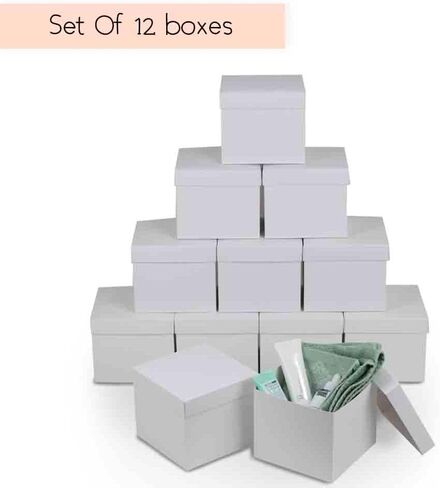 WonderPack Paper Small Business Packaging Supplies - White Paper Cardboard Boxes - White Gift Box 5.9х5.9x5.1 Inches 12 Pack in Kuwait