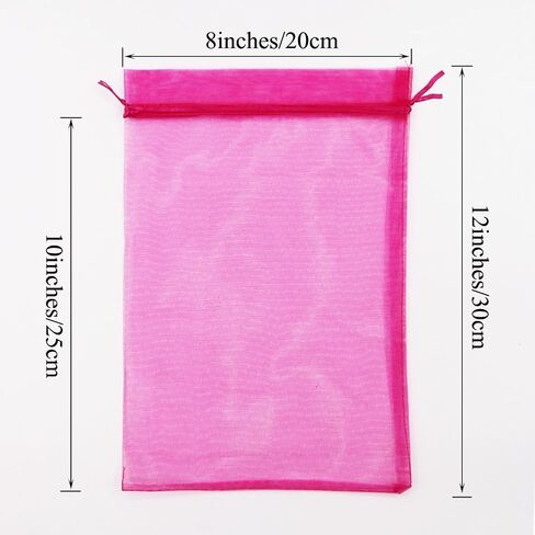 SumDirect Big Organza Gift Bags - 100Pcs 8x12 Inches Big Mesh Bags, Christmas Organza Gift Party Favor Bags with Drawstring in Saudi Arabia