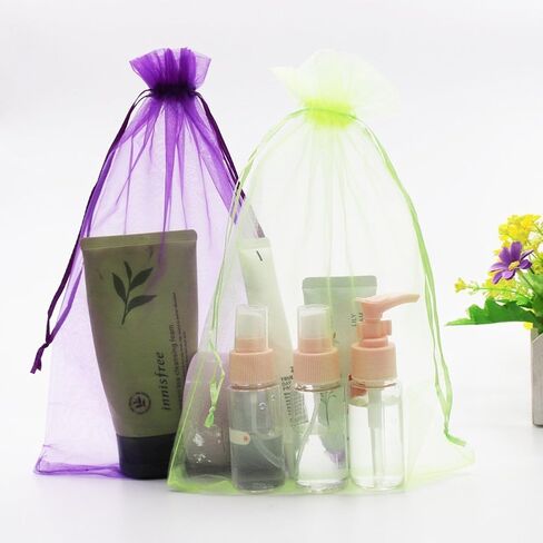 SumDirect Big Organza Gift Bags - 100Pcs 8x12 Inches Big Mesh Bags, Christmas Organza Gift Party Favor Bags with Drawstring in Saudi Arabia
