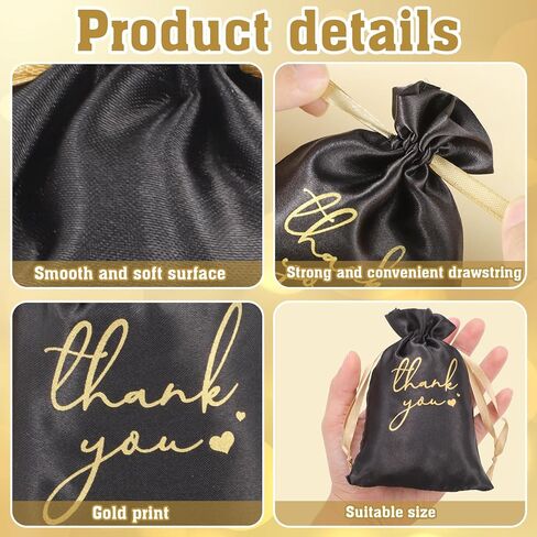 بينج شاومي 60 قطعة من حقائب هدايا الساتان مقاس 6 × 4 انش، حقائب شكر صغيرة، حقائب هدايا مخصصة لحفلات الكبار وحفلات الزفاف وحفلات استقبال المولود واعياد الميلاد in Kuwait