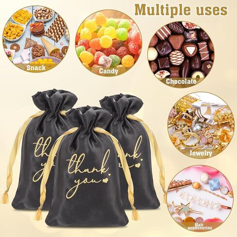 بينج شاومي 60 قطعة من حقائب هدايا الساتان مقاس 6 × 4 انش، حقائب شكر صغيرة، حقائب هدايا مخصصة لحفلات الكبار وحفلات الزفاف وحفلات استقبال المولود واعياد الميلاد in Kuwait