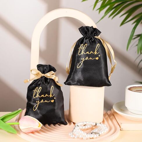 بينج شاومي 60 قطعة من حقائب هدايا الساتان مقاس 6 × 4 انش، حقائب شكر صغيرة، حقائب هدايا مخصصة لحفلات الكبار وحفلات الزفاف وحفلات استقبال المولود واعياد الميلاد in Kuwait