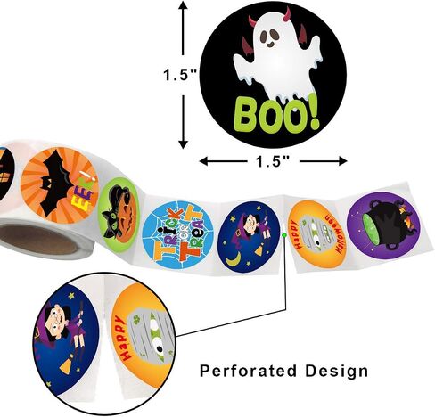 Halloween Stickers for Kids Party Favor Treats 200Pcs Per Roll in Saudi Arabia
