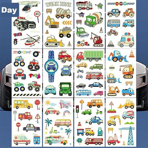 وشوم السيارات والشاحنات المضيئة للأولاد من شركة أوبسيون - 12 ورقة تتوهج في الظلام السيارات مستلزمات تزيين شاحنات للسيارات الصغيرة للأطفال الأولاد in Kuwait