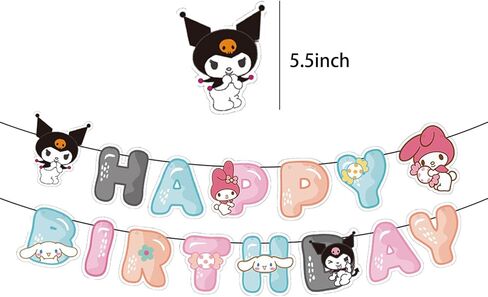 4pcs Birthday Decorations, include 1 Pcs Birthday Banner, 3 Pcs Cartoon Party Aluminum Film Balloons for theme Birthday Party Supplies Decorations in Kuwait