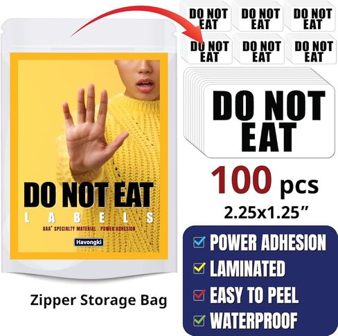 100 قطعة من Havongki Premium لا تأكل ملصقات تحذيرية ملصقات تحذيرية بالجملة | الشمع يذوب الصابون حبوب السيليكون الغذاء وهمية سيارة الحمية حاويات شمعة الخرز رذاذ in Kuwait