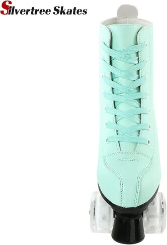 Silvertree Women's Roller Skates PU Leather High-top Roller Skates Four-Wheel Roller Skates Shiny Roller Skates with Carry Bag for Girls in Saudi Arabia
