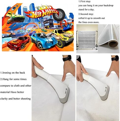 زينة عيد ميلاد من هوت كارز، خلفية لافتة عيد ميلاد سعيد بتصميم سيارات ساخنة لمستلزمات حفلات اعياد الميلاد (5 × 3 قدم) in Kuwait