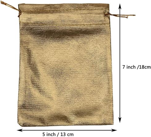 BEAVOING Pack of 50 3.54"x 4.72" Heavy Duty Gold Drawstring Organza Jewelry Pouches Wedding Party Christmas Favor Gift Candy Chocolate Bags (Gold, 3.54x4.72) in Kuwait