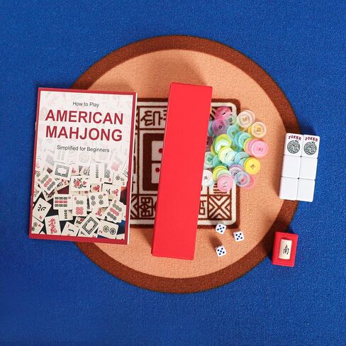 مجموعة بلاط GUSTARIA Mahjong، مجموعة ألعاب American Mahjongg مع 166 بلاطًا أبيض فاخرًا (1.2 بوصة، حجم قياسي) وحقيبة حمل متينة، والرفوف والدافعات غير متضمنة in Kuwait