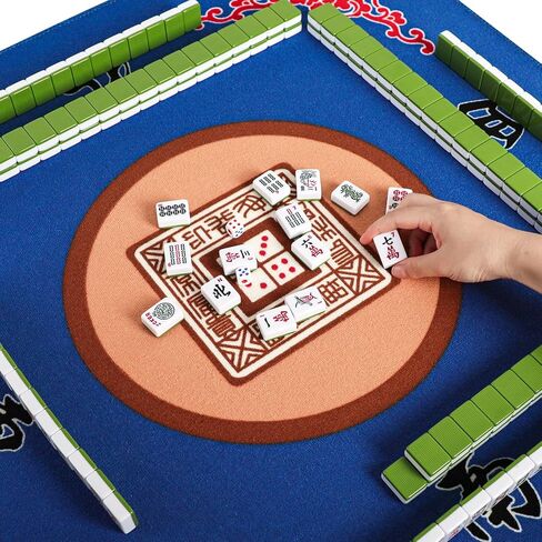 مجموعة بلاط GUSTARIA Mahjong، مجموعة ألعاب American Mahjongg مع 166 بلاطًا أبيض فاخرًا (1.2 بوصة، حجم قياسي) وحقيبة حمل متينة، والرفوف والدافعات غير متضمنة in Kuwait